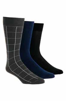 Assorted 3-Pack Cotton Blend Dress Socks