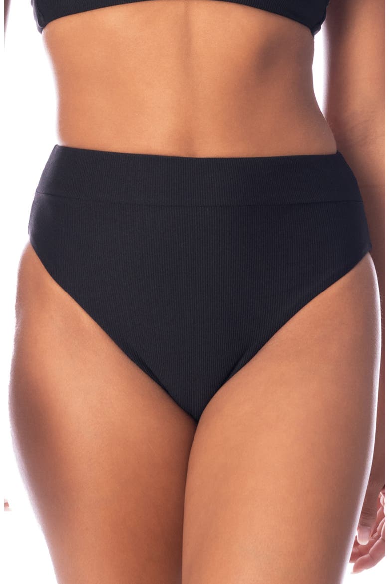 Jade Black Suzy Q Reversible Bikini Bottoms, Main, color, BLACK