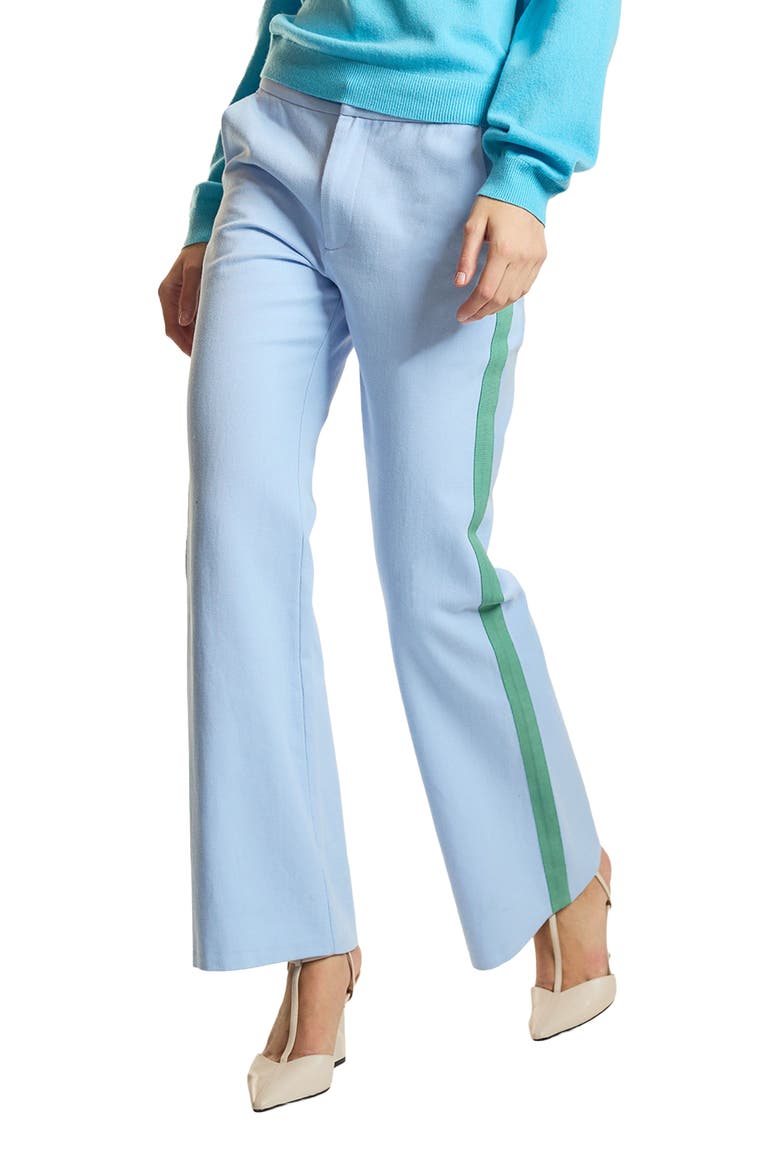Cotton Cropped Flared Pants, Alternate, color, Blue