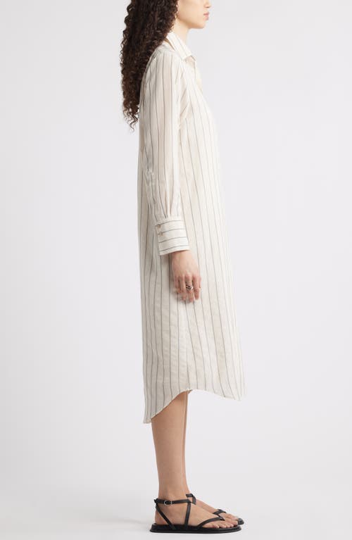 Nordstrom Tunic Shirtdress In Beige Burnt Mal Stripe