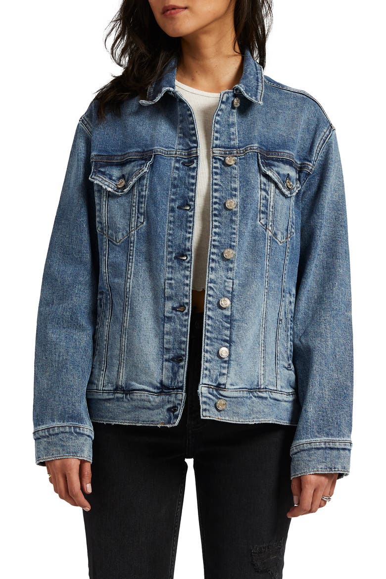 Denim Trucker Jacket, Main, color, INDIGO