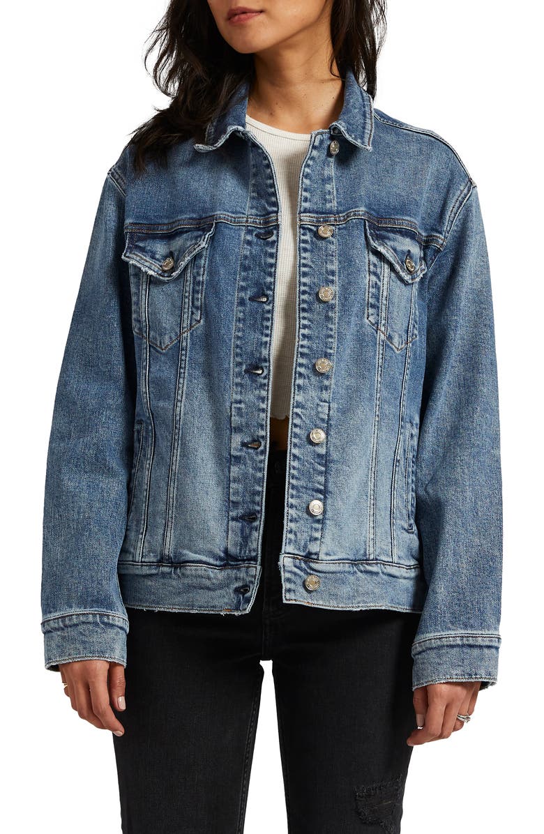 Silver Jeans Co. Denim Trucker Jacket, Main, color, 