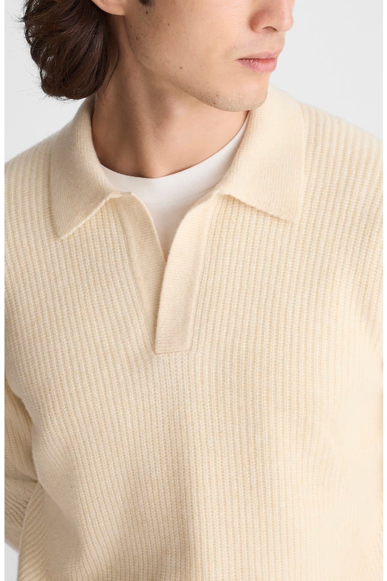 Johnny Collar Heritage Merino Wool Sweater, Alternate, color, BISCUIT