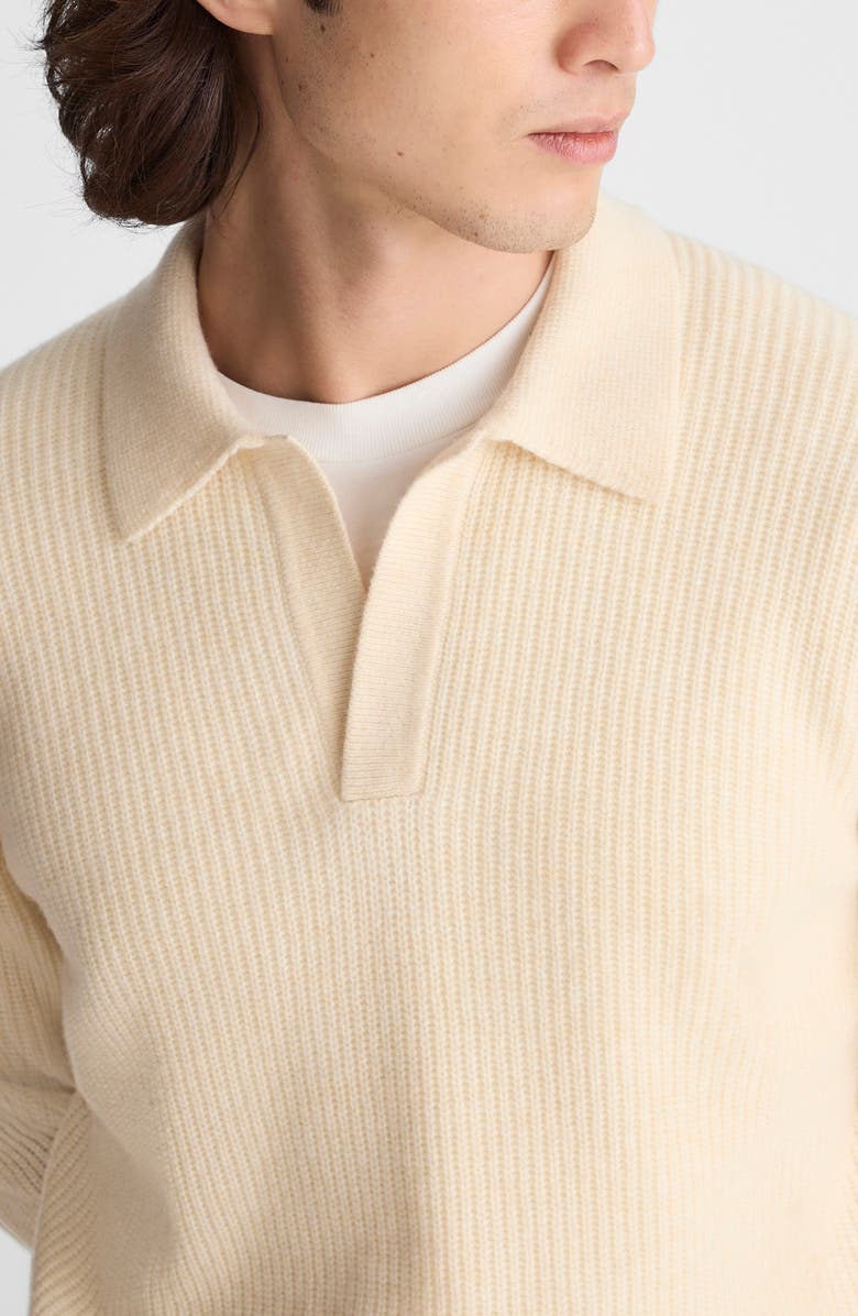 Madewell Johnny Collar Heritage Merino Wool Sweater, Alternate, color, Biscuit