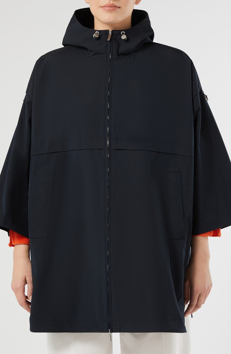 Marina Rinaldi Nero Water Repellent Rain Coat, Main, color, Midnight Blue