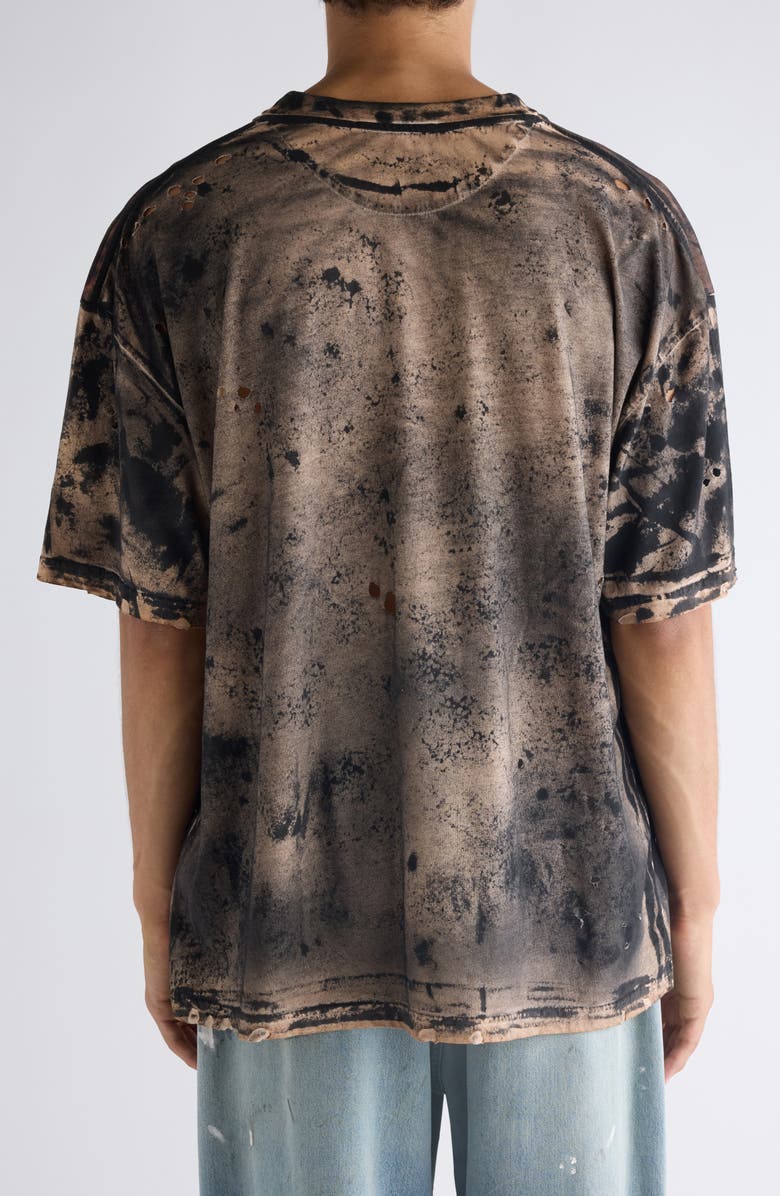 Acne Studios Eresa Cave Distressed Graphic T-Shirt, Alternate, color, Black/ Rust Brown