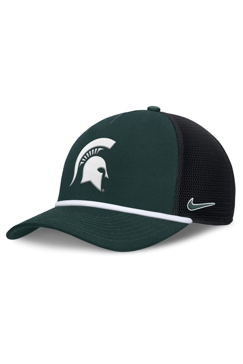 Men's Nike Green Michigan State Spartans Rise Primetime Trucker Adjustable Hat, Main, color, Green