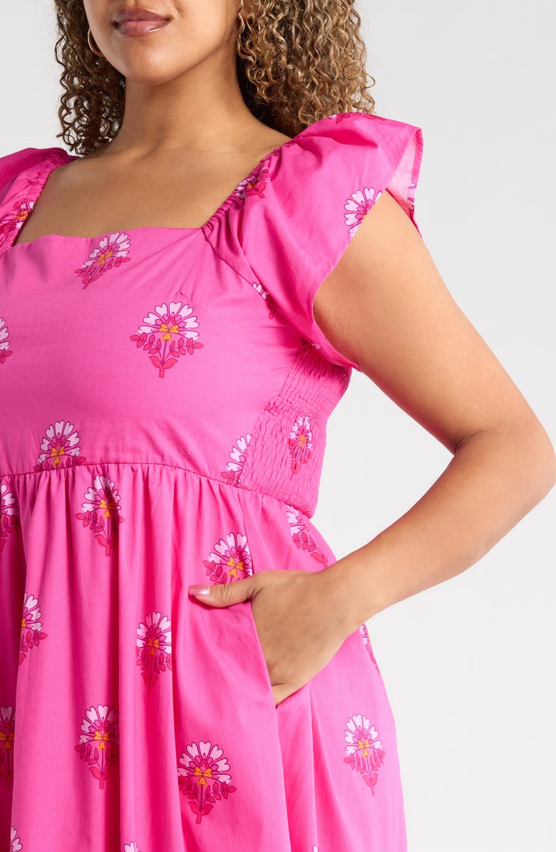 SUGARLIPS Scarlett Floral Mazy Cotton Maxi Dress, Alternate, color, Fuchsia-Pinks