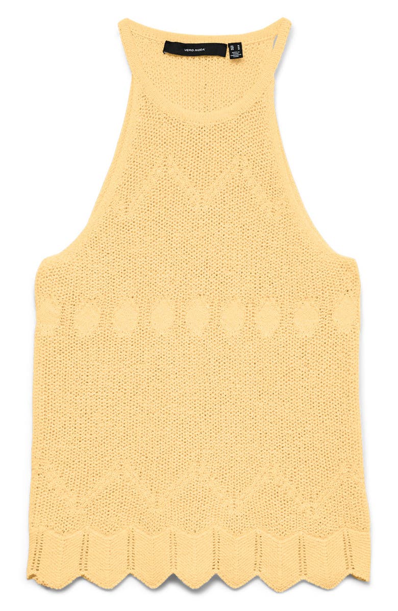 VERO MODA Seashell Sands Pointelle Knit Tank, Alternate, color, Golden Haze