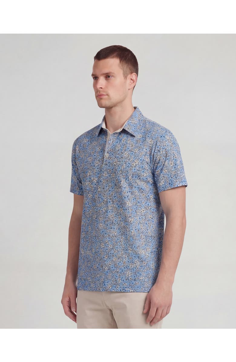 Lords of Harlech Floral Field Mens Knit Polo, Alternate, color, Floral Field Blue