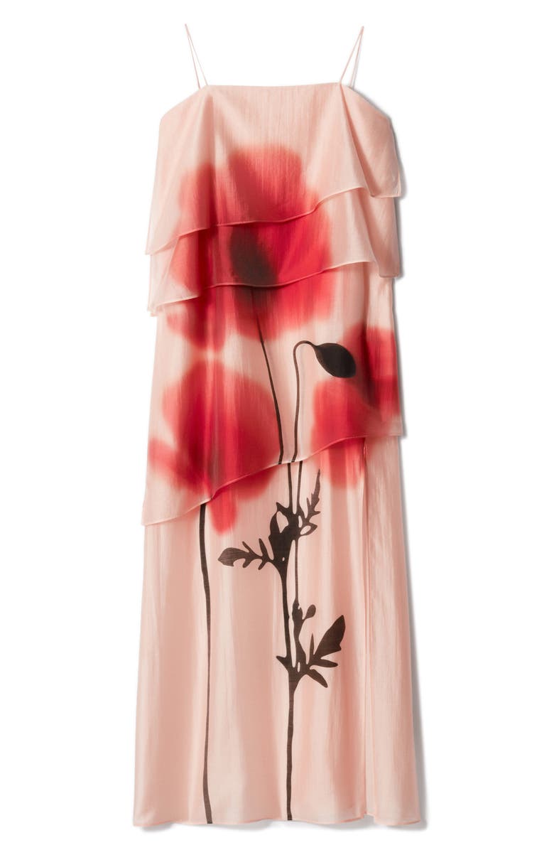 & Other Stories Placed Floral Dress, Alternate, color, Peach/ Red Floral