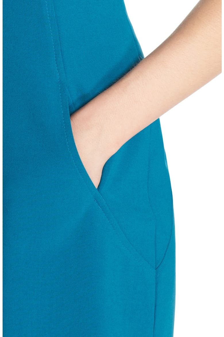 Seamed A-Line Dress, Alternate, color, DEEP LAGOON