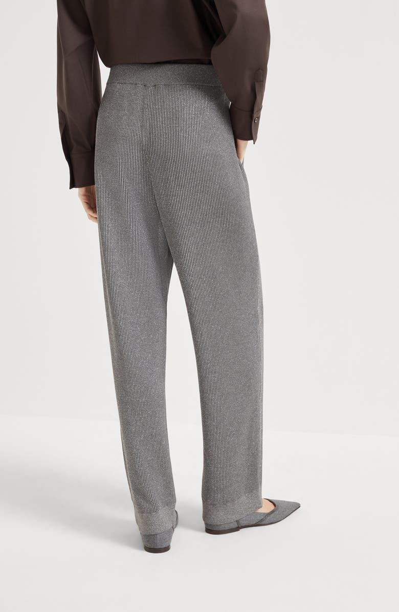 Brunello Cucinelli Vanisé knit trousers, Alternate, color, Silver