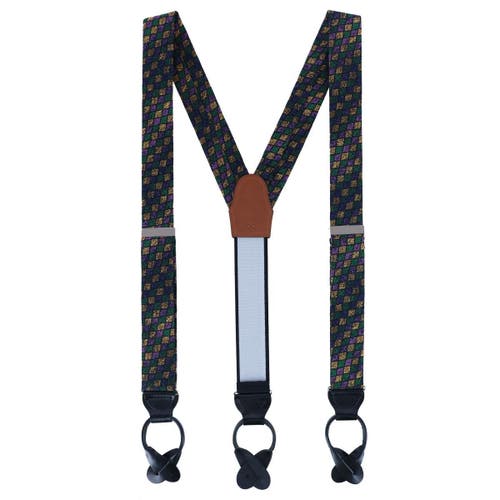 Trafalgar Carnival Diamond Multi-colored Novelty Silk Button End Suspenders