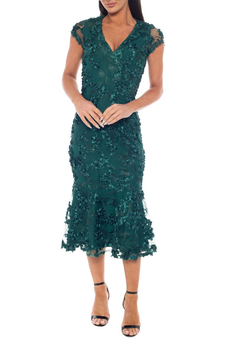Embroidered Body-Con Dress, Main, color, HUNTER
