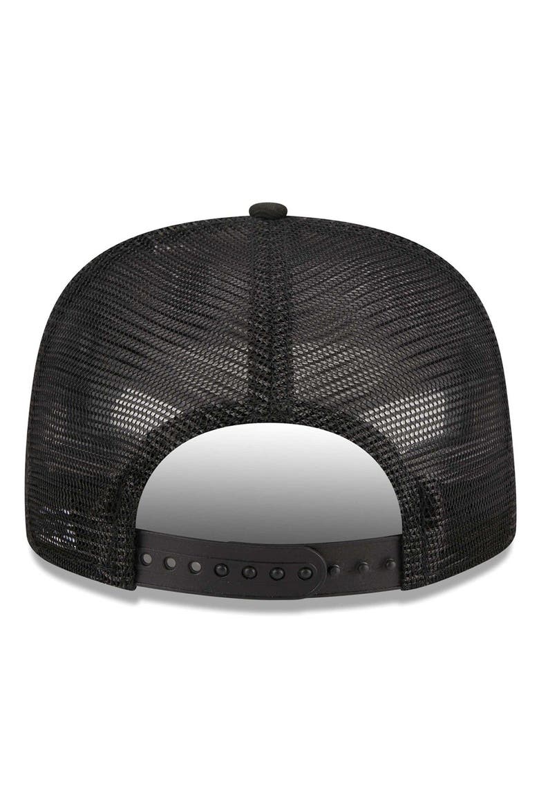 Men's New Era Black Chicago Cubs  Street Team A-Frame Trucker 9FIFTY Snapback Hat, Alternate, color, Black