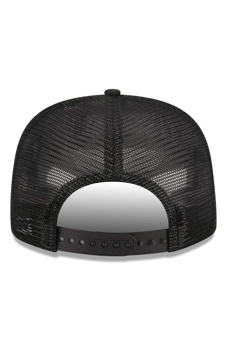 New Era Men's New Era Black Chicago Cubs  Street Team A-Frame Trucker 9FIFTY Snapback Hat, Alternate, color, 