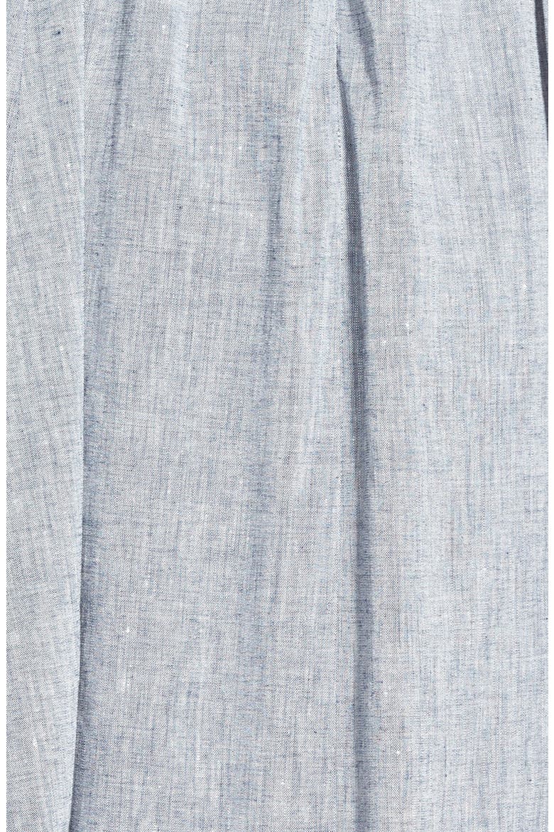 Linen Blend Fit & Flare Dress, Alternate, color, DARK CHAMBRAY