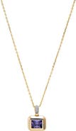 BY ADINA EDEN Purple Amathyst Pear Cut Drop Pendant Necklace