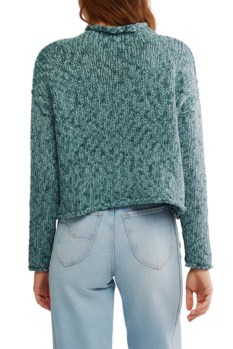 Opal Roll Neck Crop Sweater, Alternate, color, RAINFOREST