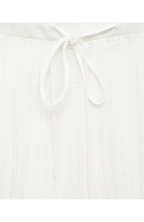 Mango Pointelle Pajama Shorts In White