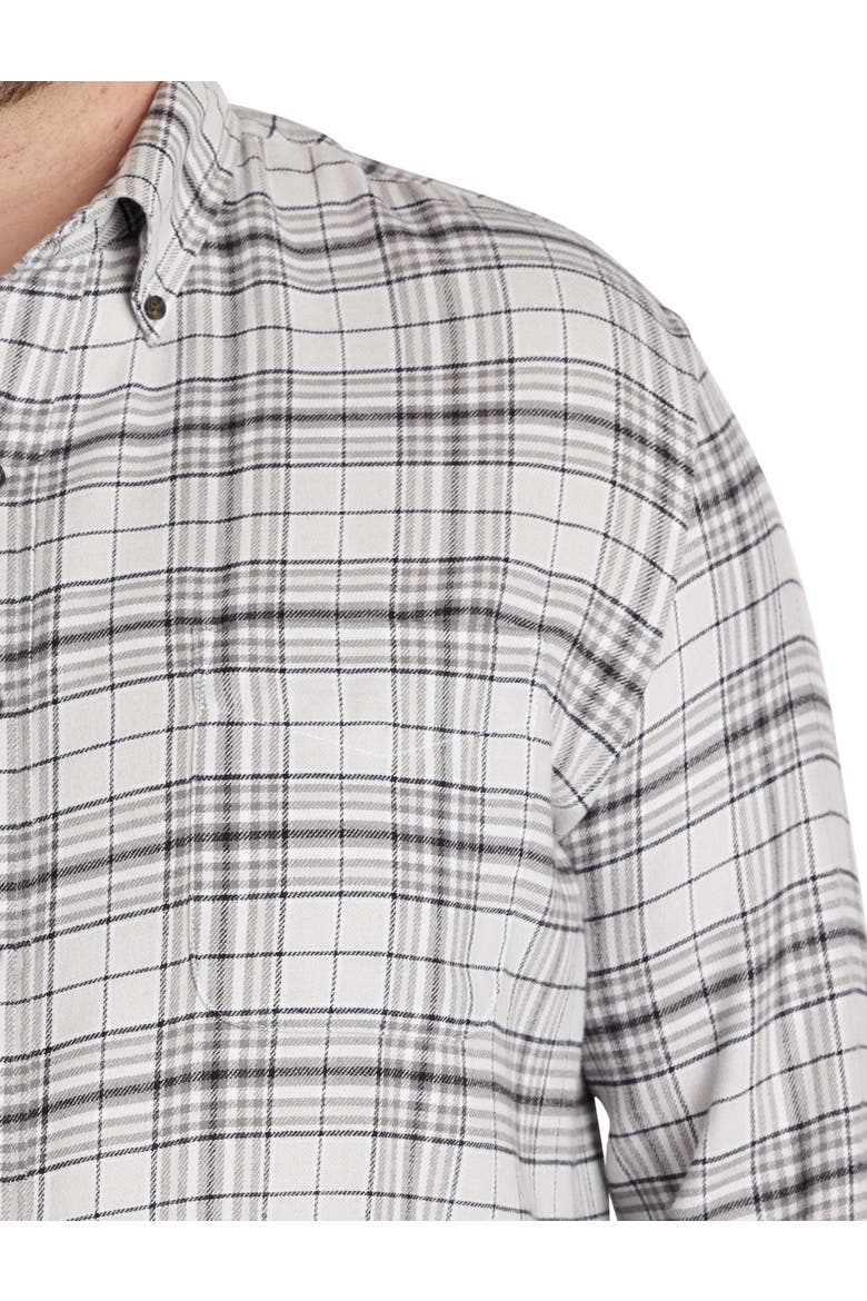 Big & Tall Large Plaid Flannel Sport Shirt V2, Alternate, color, GREY