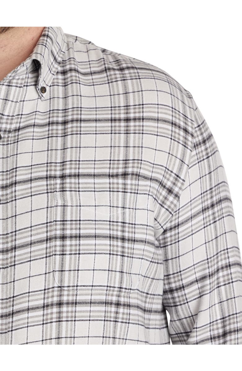 Harbor Bay by DXL Big & Tall Large Plaid Flannel Sport Shirt V2, Alternate, color, Grey