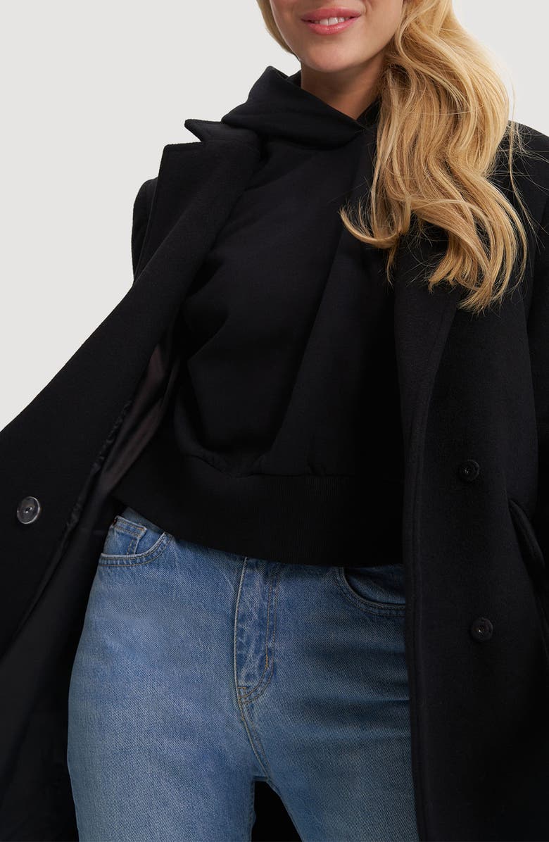 Noize Masa Notch Collar Coat, Alternate, color, Black