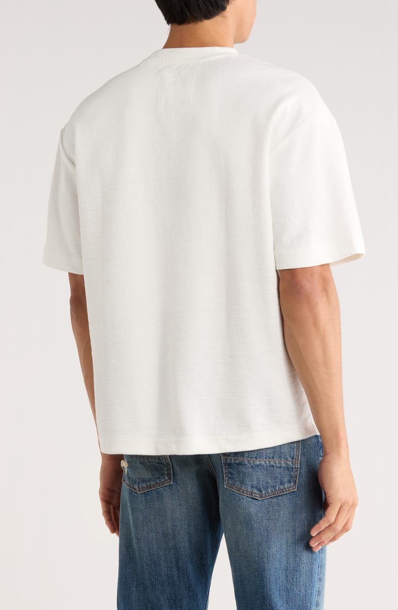 DENIM AND FLOWER Relaxed Fit Textured T-Shirt, Alternate, color, White