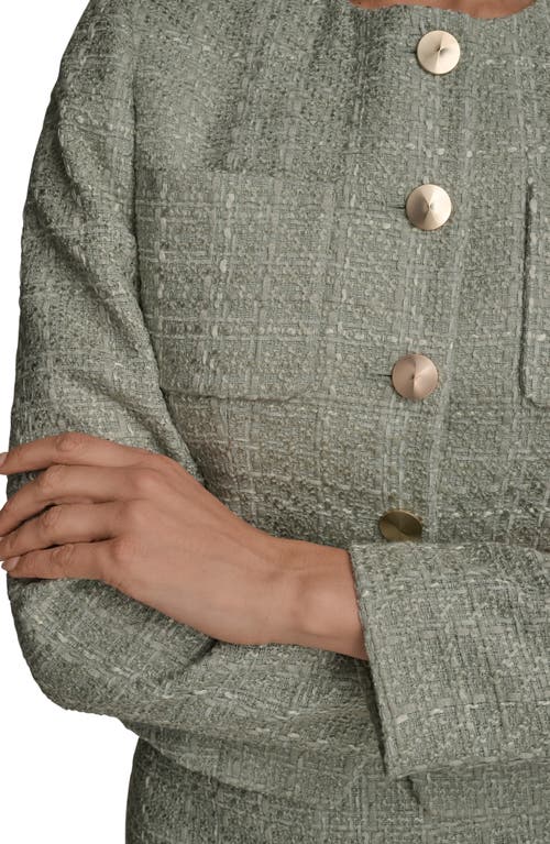 Donna Karan New York Button Front Tweed Jacket In Multi