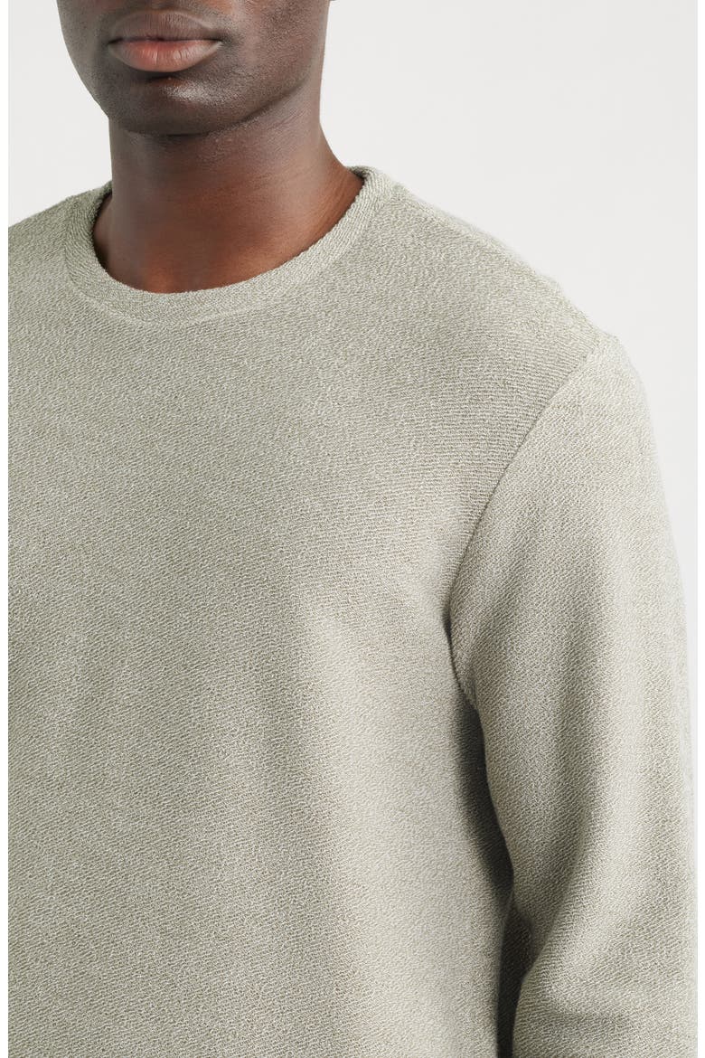 Loop Face Cotton Blend French Terry Crewneck Pullover, Alternate, color, SAGE