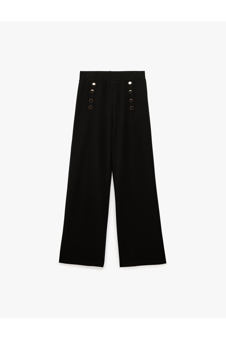 Palazzo Trousers, Alternate, color, BLACK