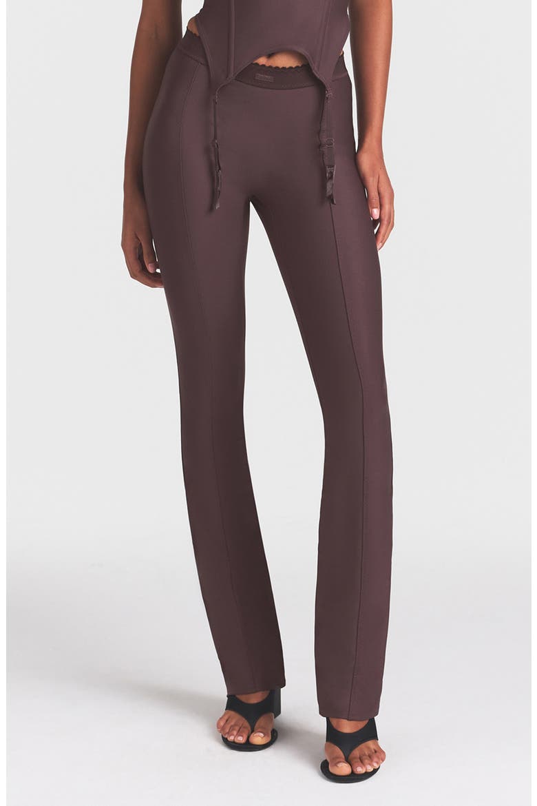 Body High Waist Flare Pants, Main, color, RAISIN