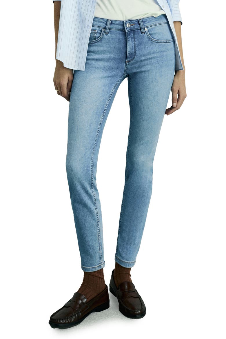 Low Rise Push-Up Skinny Jeans, Main, color, MEDIUM BLUE
