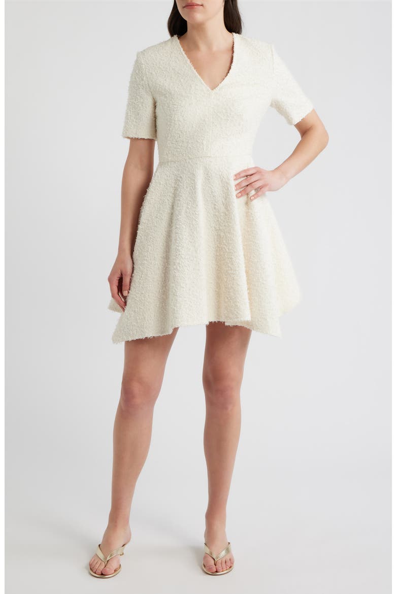 Daletar1 Tweed Skater Dress, Main, color, SOFT CREAM EYELASH TWEED