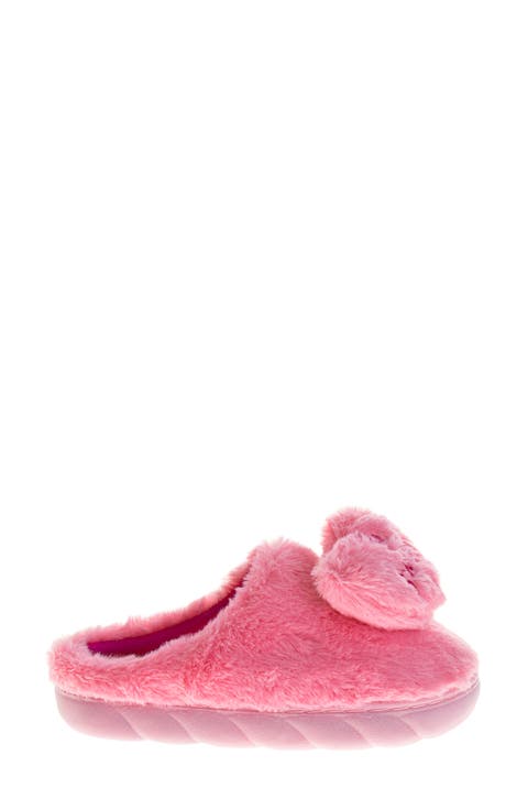 Kids' Sweethearts Conversation Heart Faux Fur Slipper (Walker & Toddler)