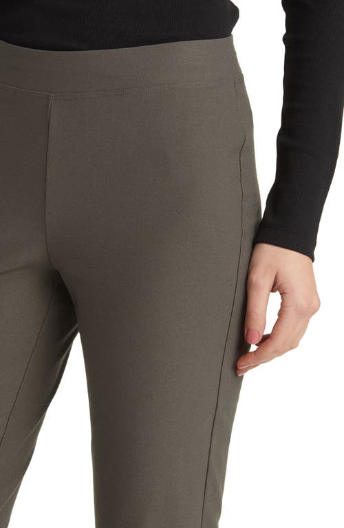 Eileen Fisher Slim Ankle Stretch Crepe Pants In Grove
