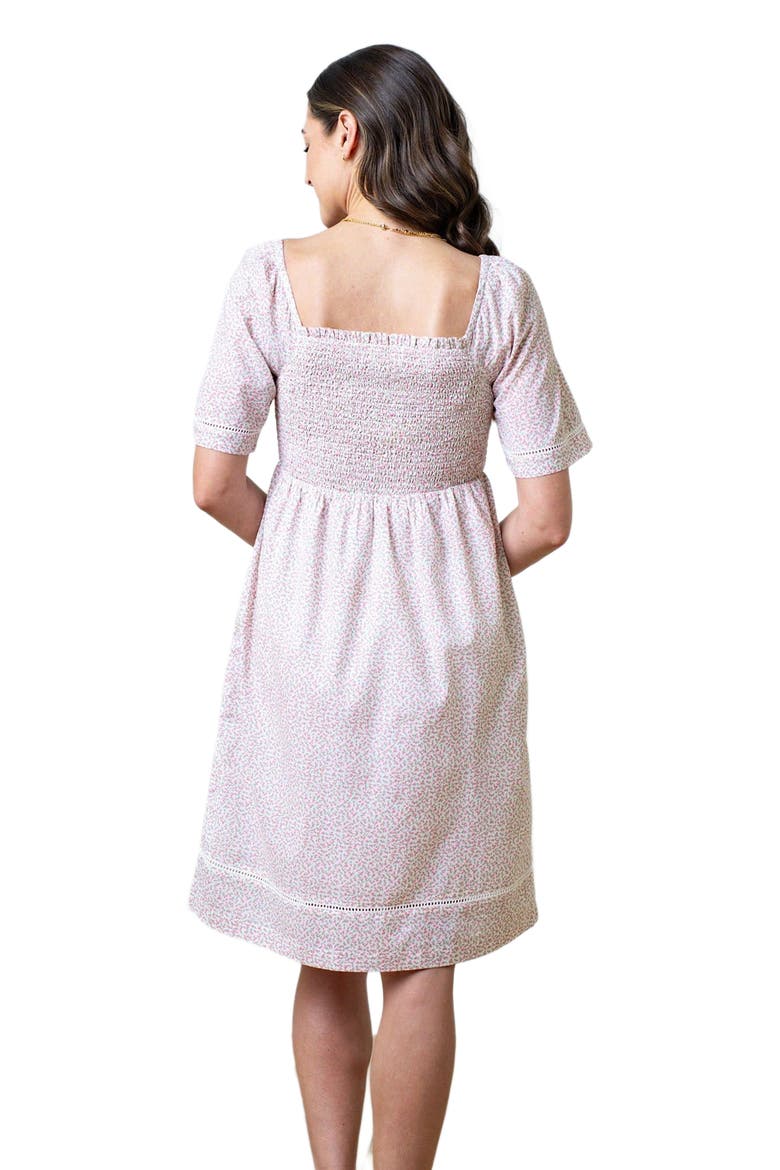 Women's Organic Bell Sleeve Smocked Dress, Alternate, color, Vintage Petal Ditsy