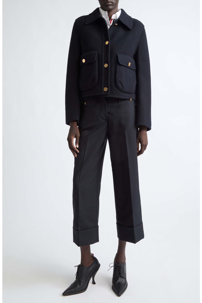 Wool Bell Sleeve Jacket, Alternate, color, NAVY