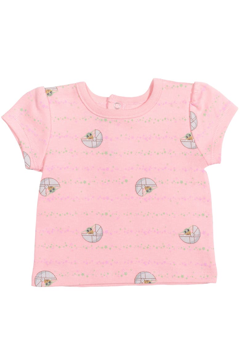 The Mandalorian Grogu Shortall and T-Shirt Set, Alternate, color, Grogu Pink Grey