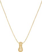 MARLYN SCHIFF Pavé Bubble Initial Pendant Necklace