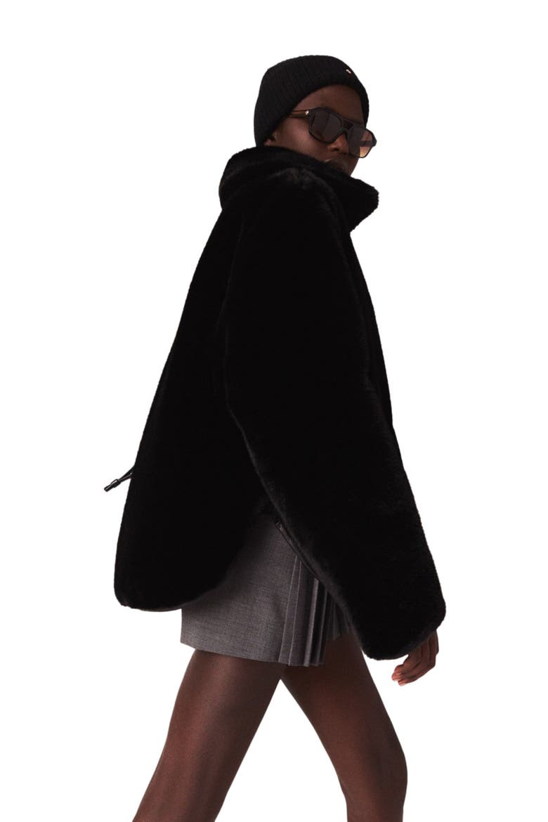 Reversible sequin puffer jacket, Alternate, color, Black