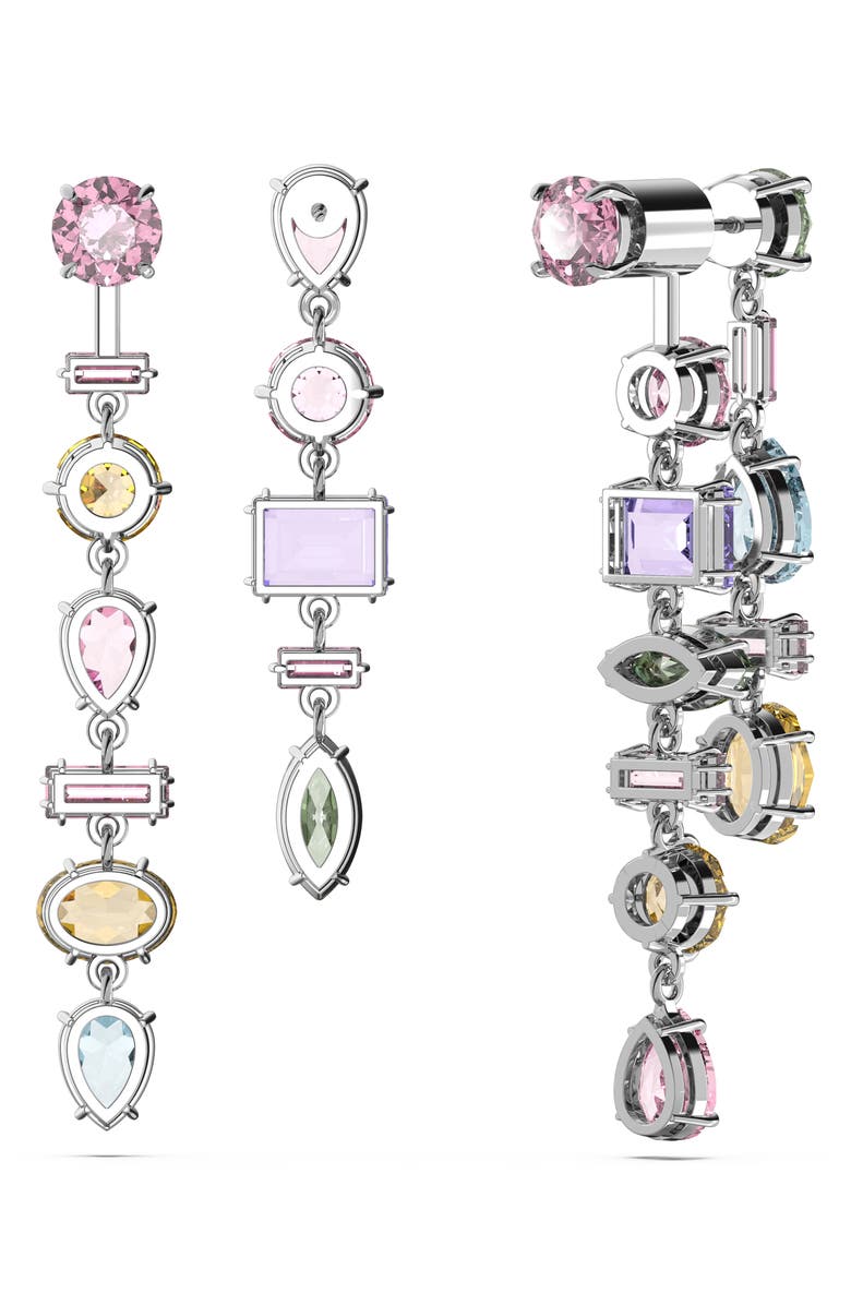 Swarovski Gema Asymmetric Front/Back Earrings, Alternate, color, Multicolored