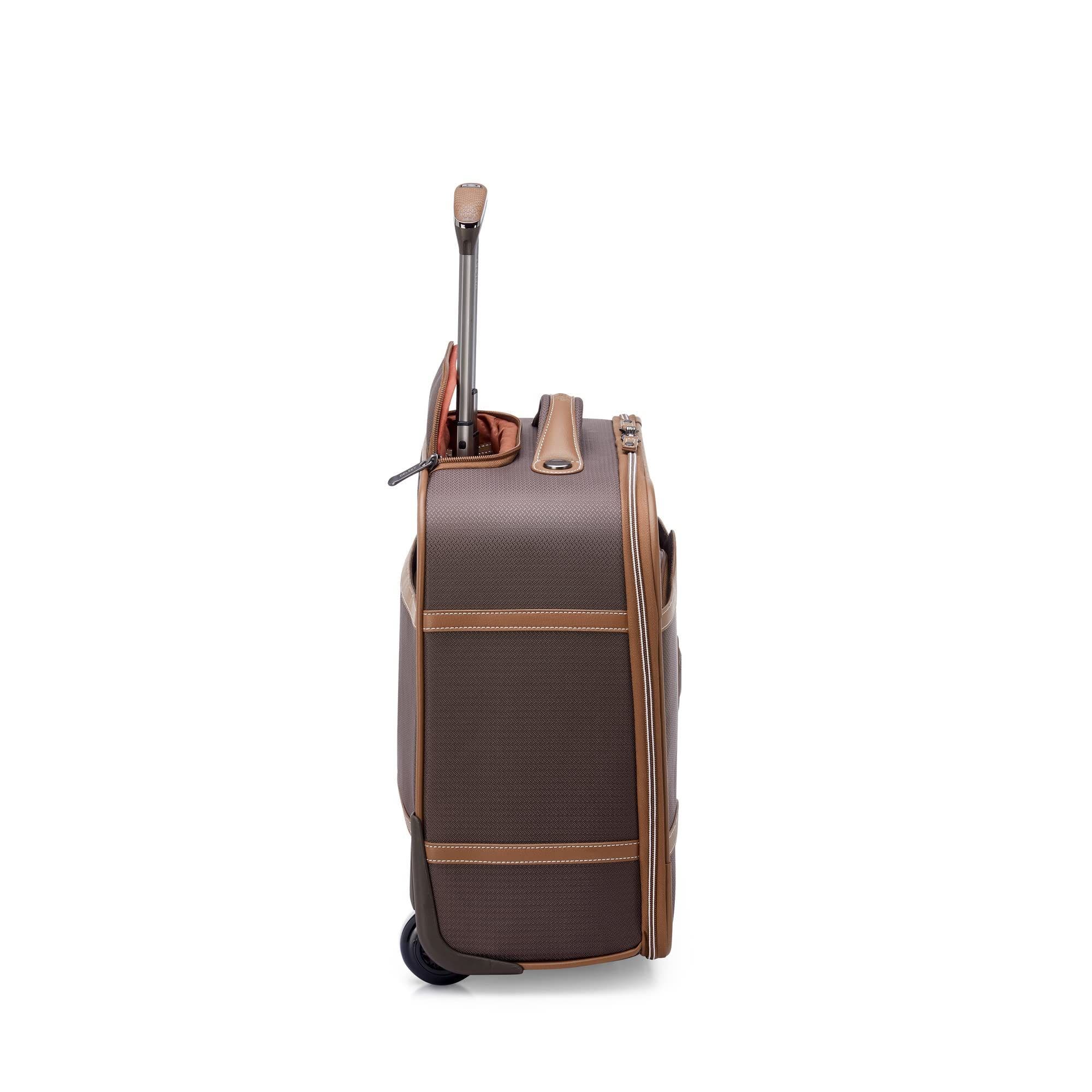 Delsey Paris Chatelet 2.0 Softside Carry on 16 Inch Luggage Under-Seater with 2 Wheels, Alternate, color, Brown