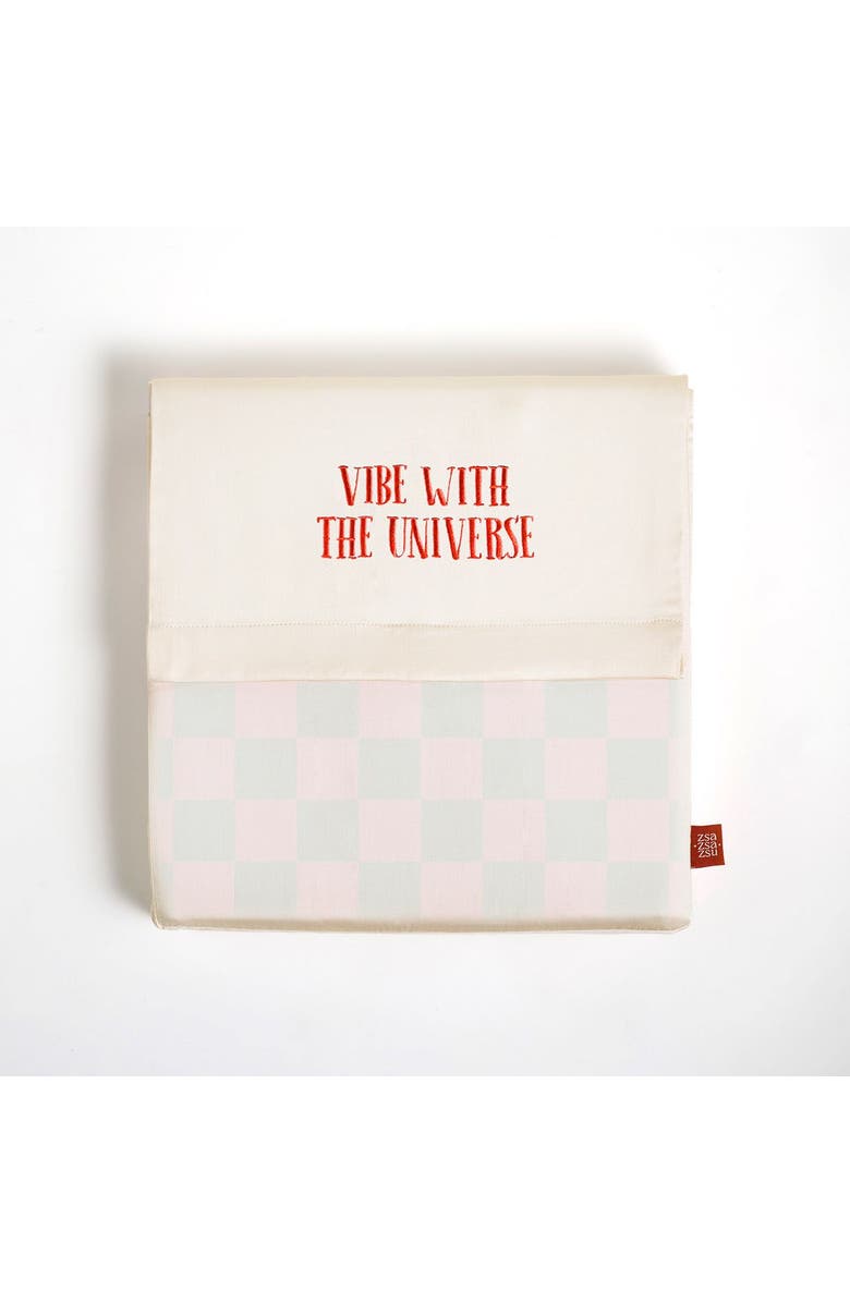 Zsa Zsa Zsu Lahor 300 Tc E.King Size 100% Cotton Satin Duvet Cover Set 102X87 In Checked, Alternate, color, Orange