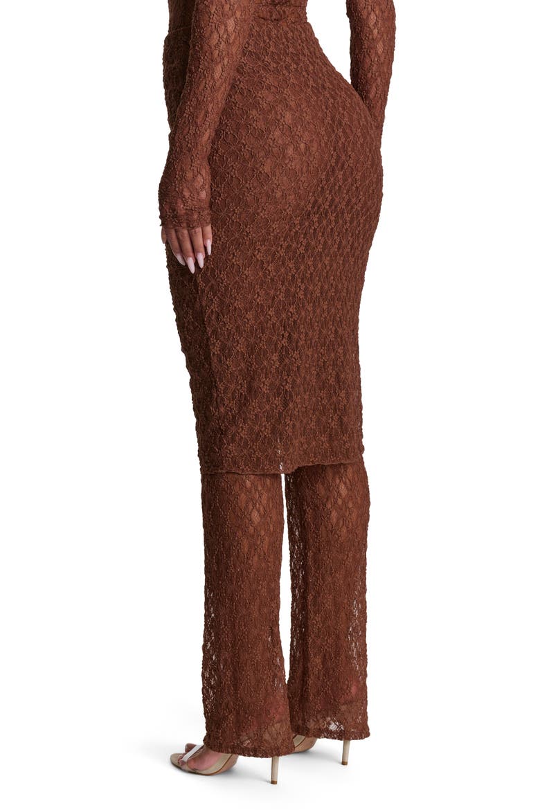 Stretch Lace Skirted Pants, Alternate, color, BROWN SUGAR