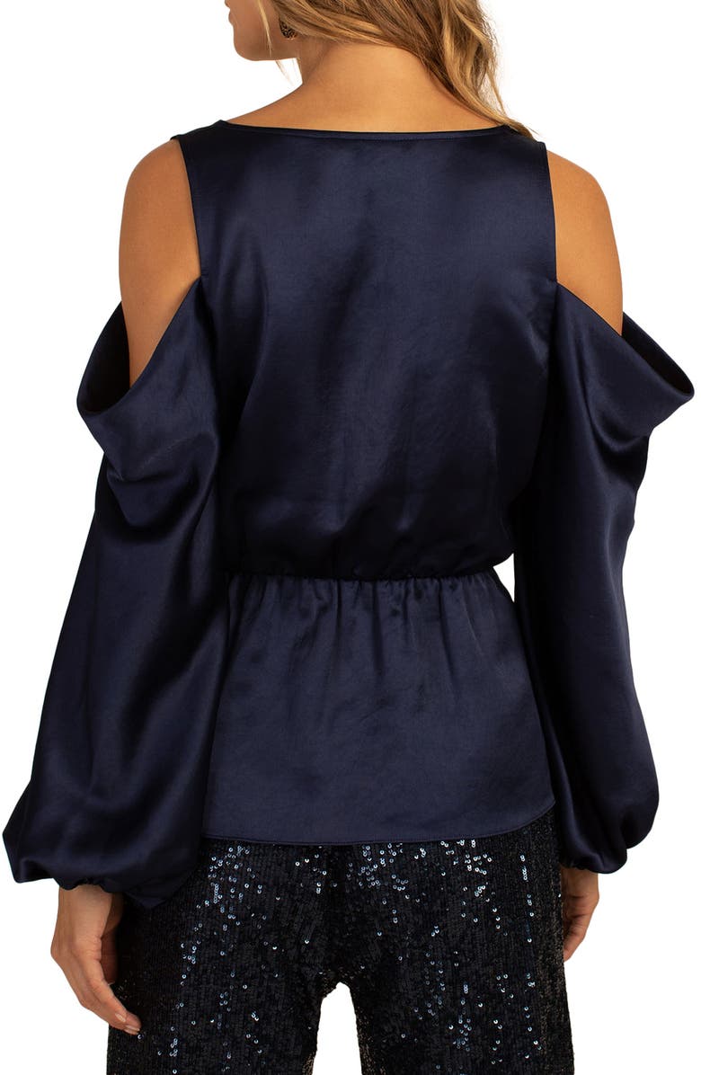 Trina Turk Milky Way Cold Shoulder Top, Alternate, color, Night Sky
