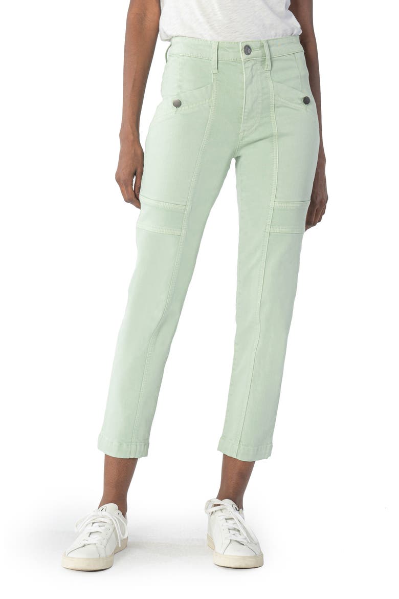 Rachel High Waist Straight Leg Jeans, Main, color, SAGE GREEN