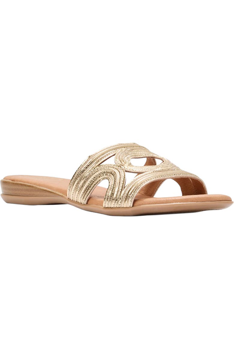 André Assous Nira Slide Sandal, Main, color, Platino