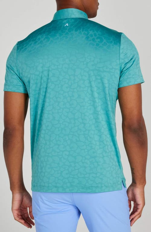 Redvanly Sanborn Splash Pattern Performance Golf Polo In Rainforest